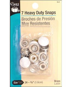 Dritz Heavy Duty Snaps Size 24 White 7pc – Stitches